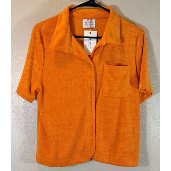 NWT Vacancy Beach Resort Tangerine Holiday Terry Shirt and Short Set Women’s 4 - Picture 3 of 16